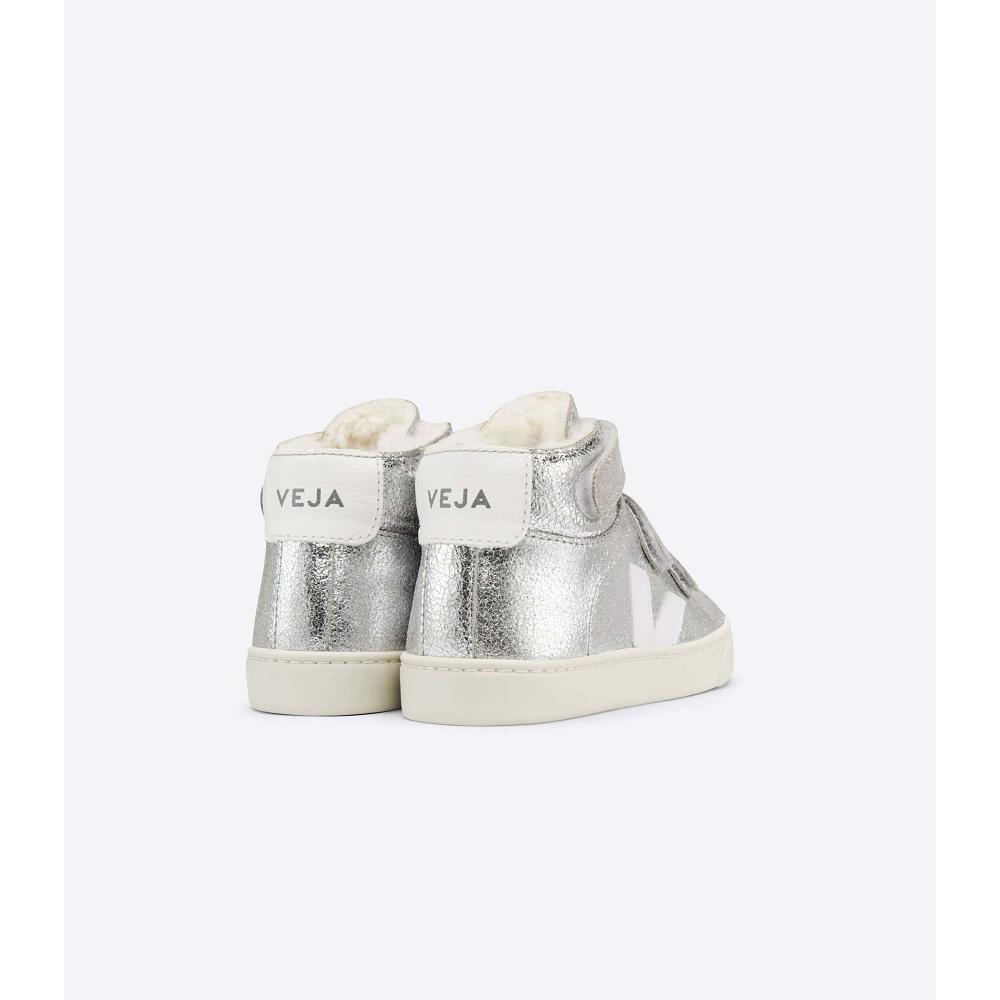 Veja ESPLAR MID FURED SUEDE Kids' Shoes Silver | NZ 765WNB